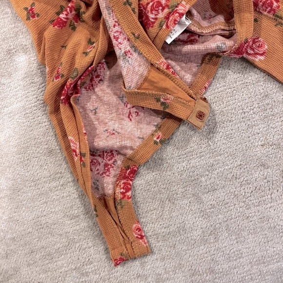 Dylan Thermal Printed Bodysuit Free People Color: Tan Combo - Picture 6 of 6